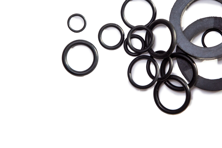 Rubber sealing ring isolated on a white background