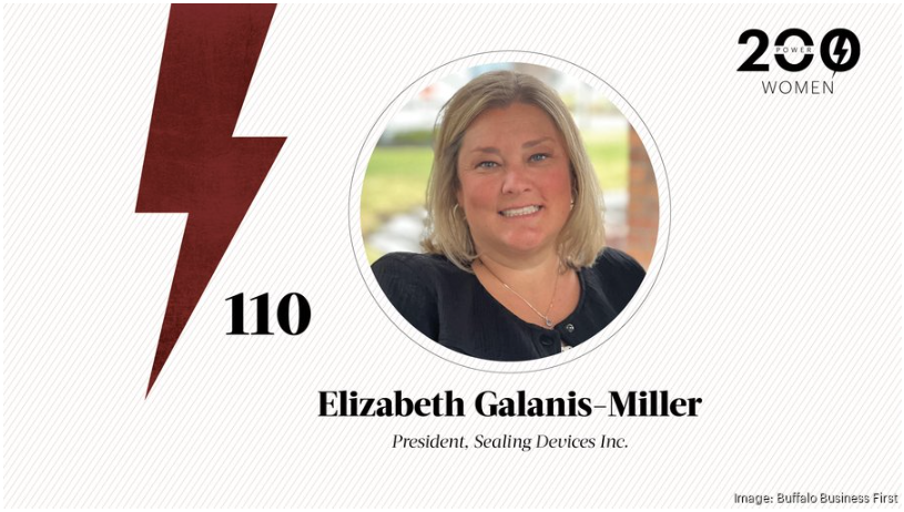 Liz Galanis-Miller, President & COO of Sealing Devices, has been named #110 on Buffalo Business First’s 2025 Power 200 Women list. This recognition highlights some of the most influential women in Western New York, and Liz’s inclusion is a reflection of her leadership, dedication, and the impact she’s made both within our organization and across the community.