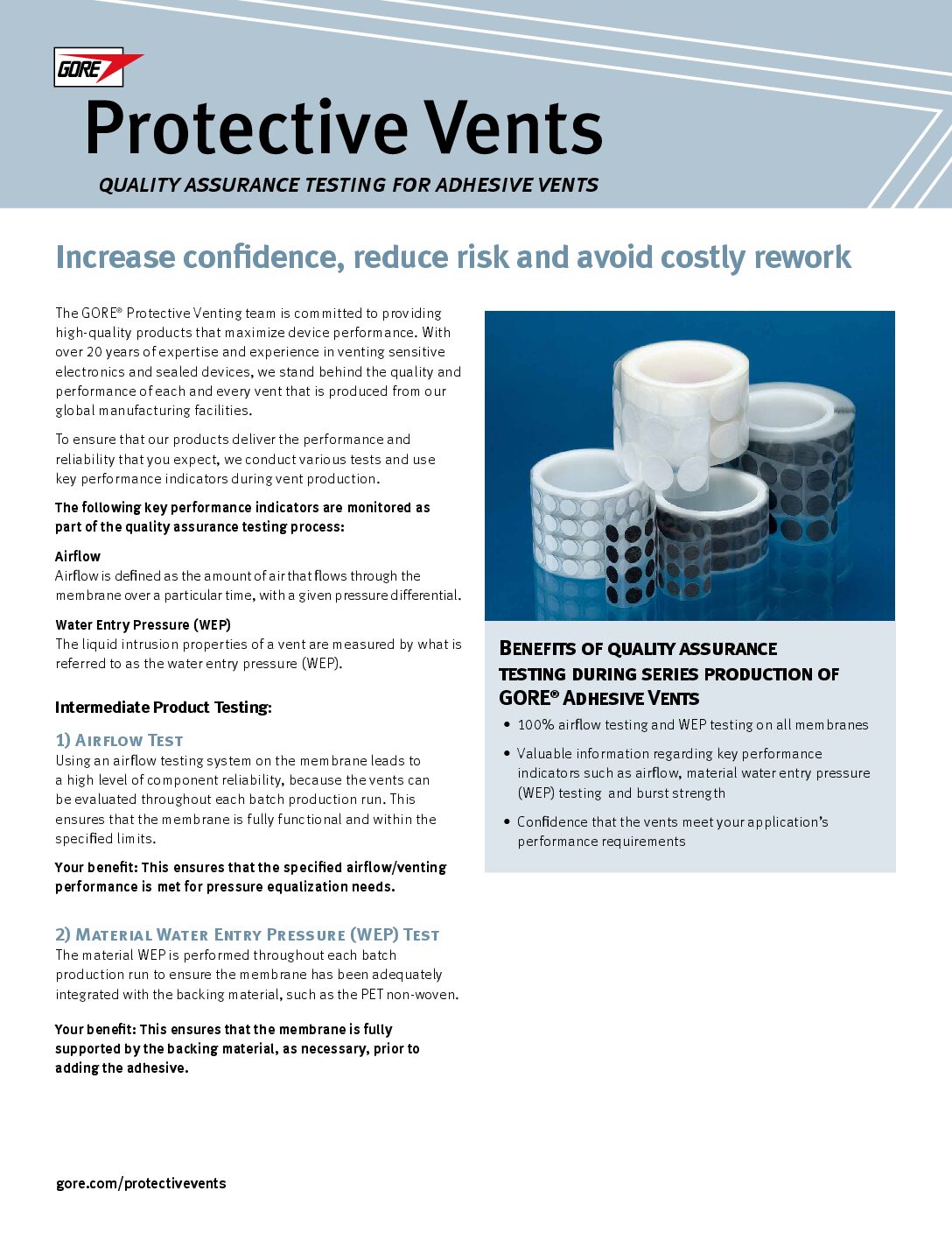 GORE Adhesive Vents Data Sheet