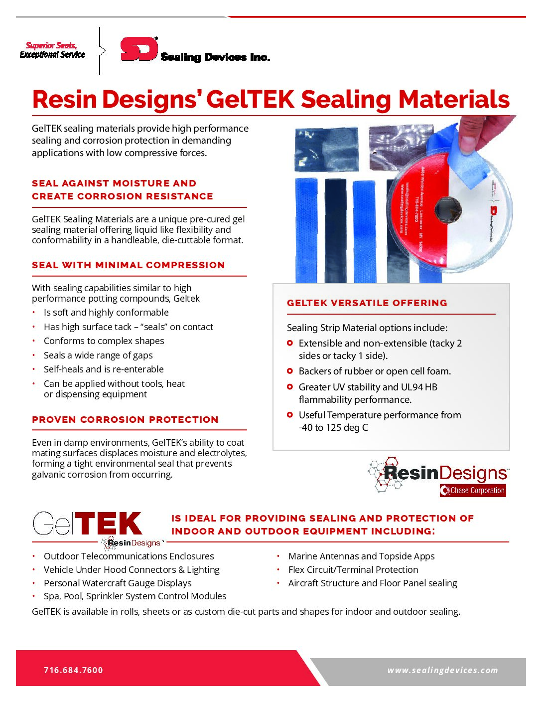 Line Card Resin Designs’ GelTEK Sealing Materials