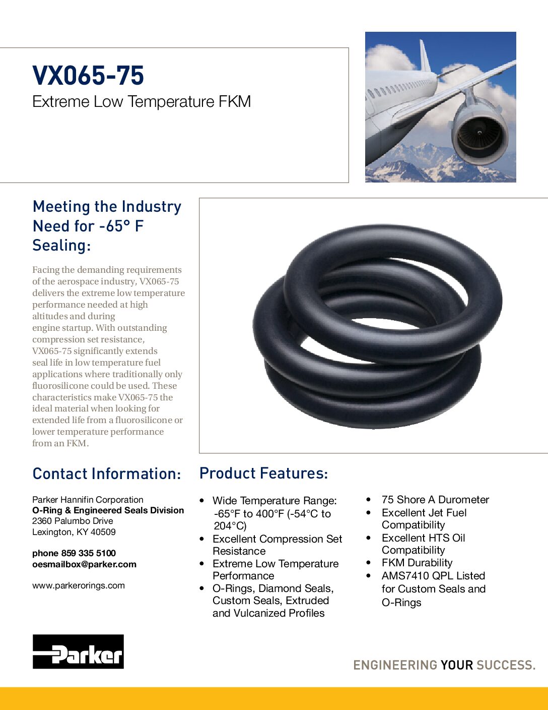 Parker VX065-75 Extreme Low Temperature FKM